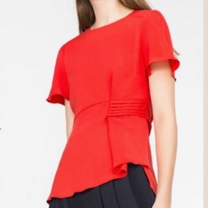 Zara peplum red top.